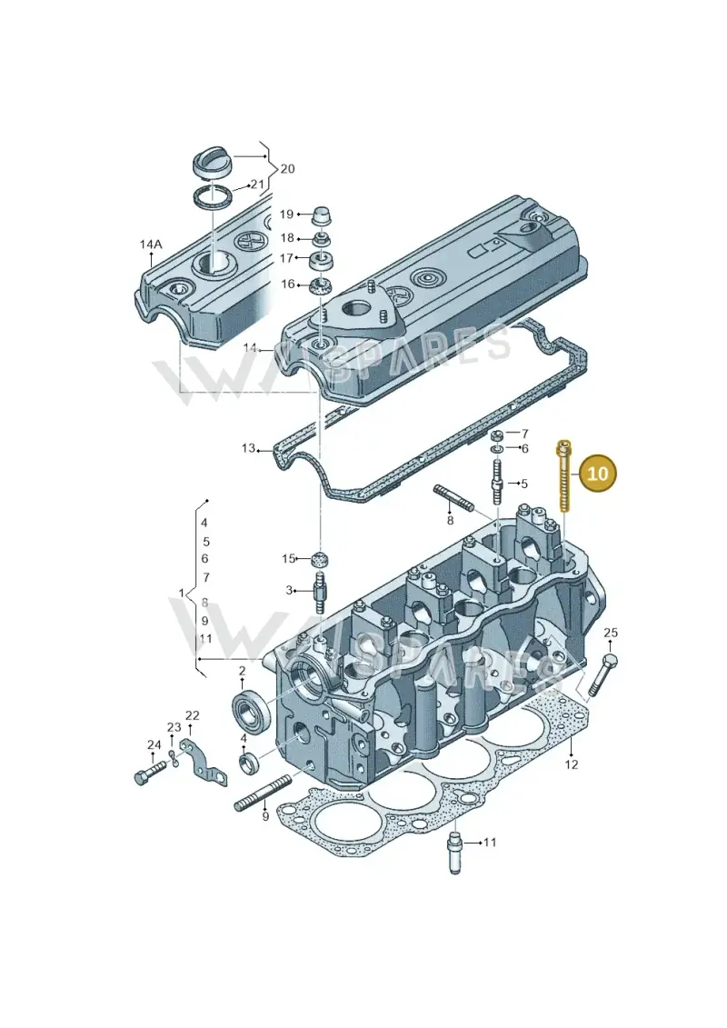 068103384A — Volkswagen Passat syncro/4Motion (1998-2000) diagram 127103450, position 10