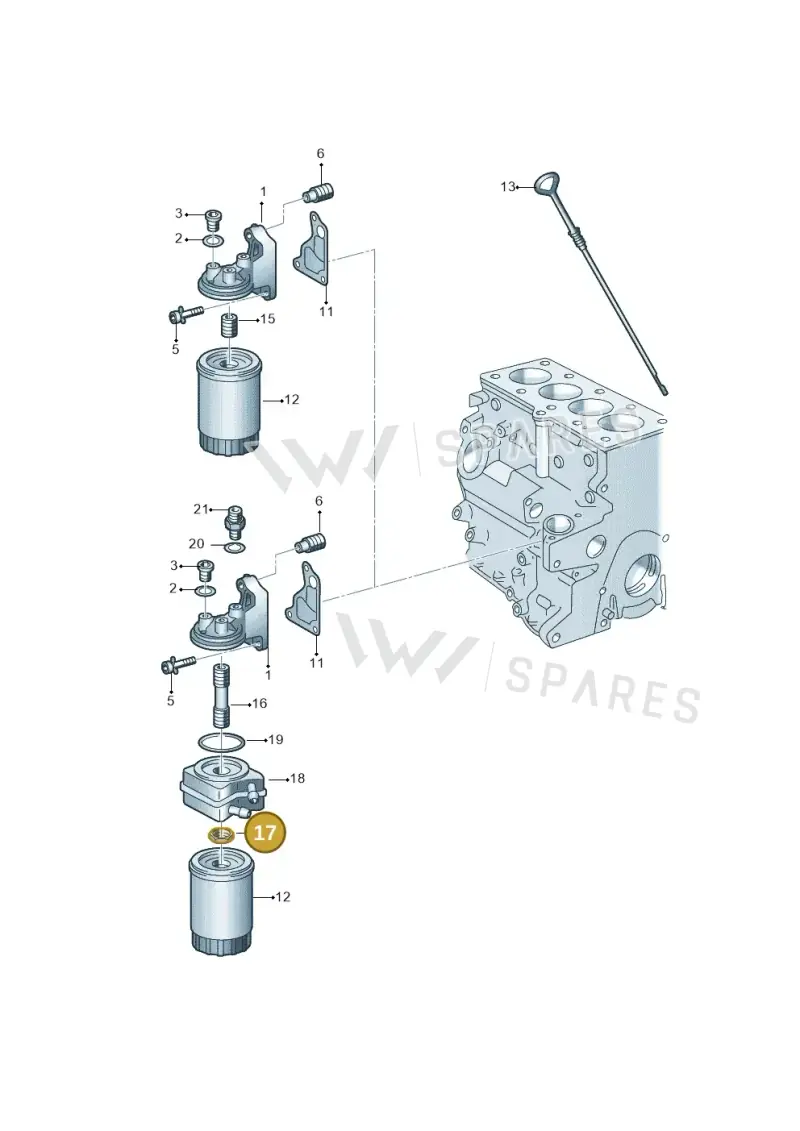 068115723 — Volkswagen CADDY-KOMBI/KASTENW.   06> (2005-) diagram 121115500, position 17