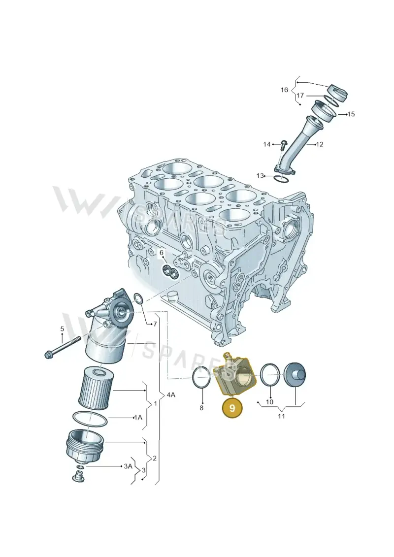 068117021B — Volkswagen Sharan (2008-2010) diagram 230115700, position 9