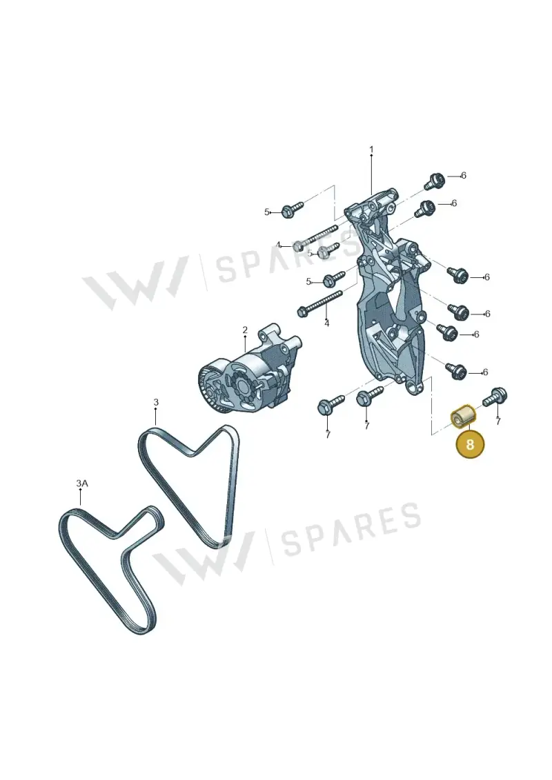 068903147H — Volkswagen Jetta (2014-2017) diagram 789903020, position 8