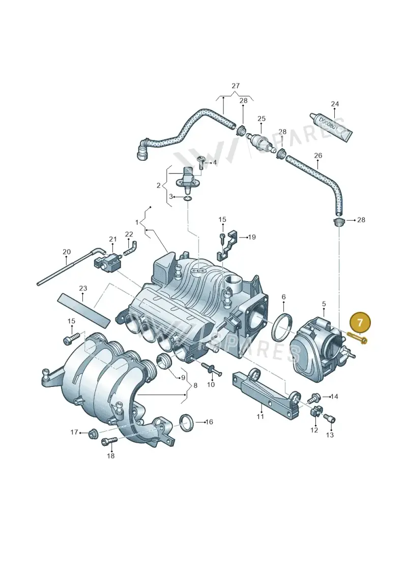 06A103193C — Volkswagen Golf Plus (2011-2014) diagram 460133250, position 7
