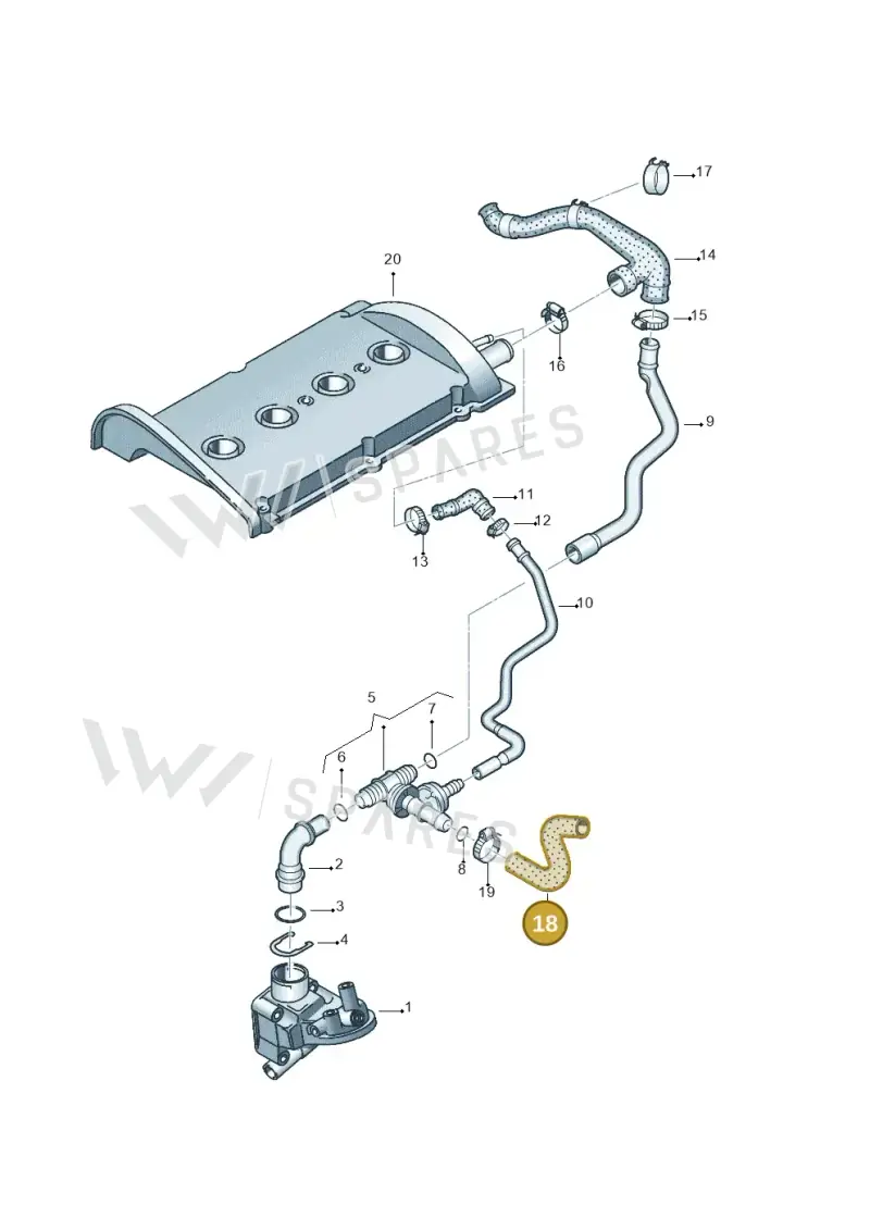 06A103221BR — Volkswagen Golf        "BR.","USA"03>07 (2002-2007) diagram 403103900, position 18