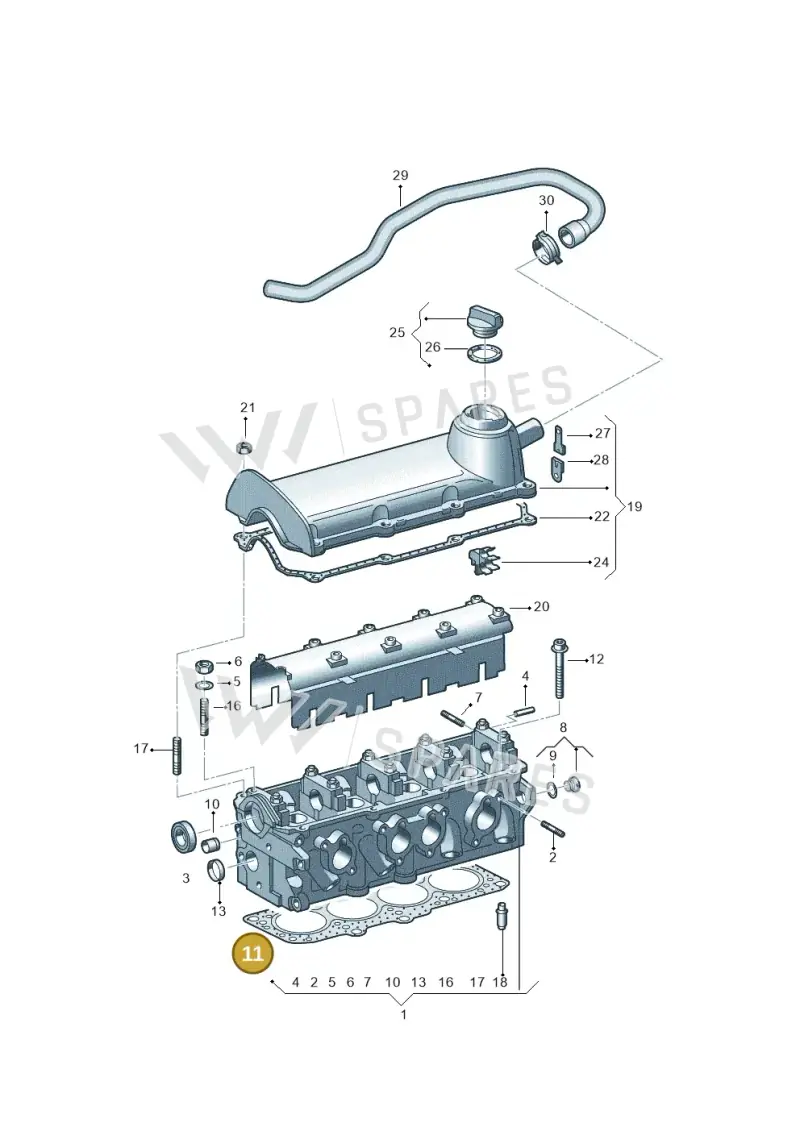 06A103383AN — Volkswagen SHARAN/4MOTION (2005-) diagram 244103300, position 11