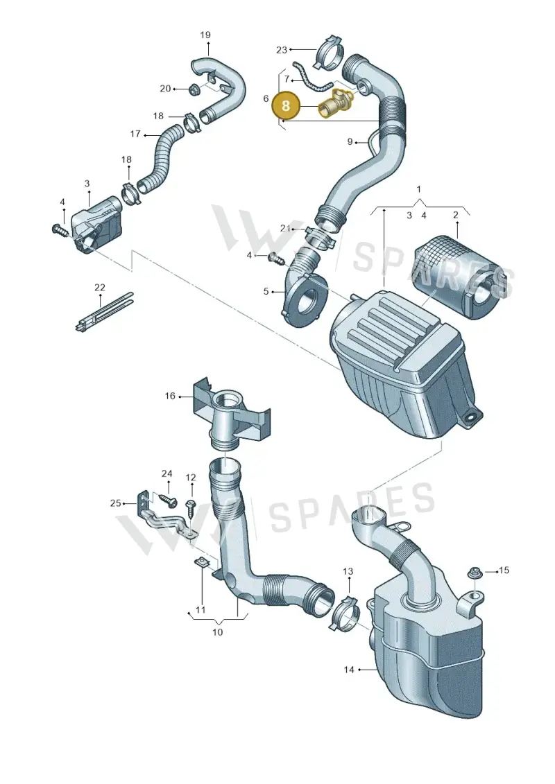 06A103493AC — Volkswagen MAGOTAN (PASSAT)       07> (2007-) diagram 409129200, position 8