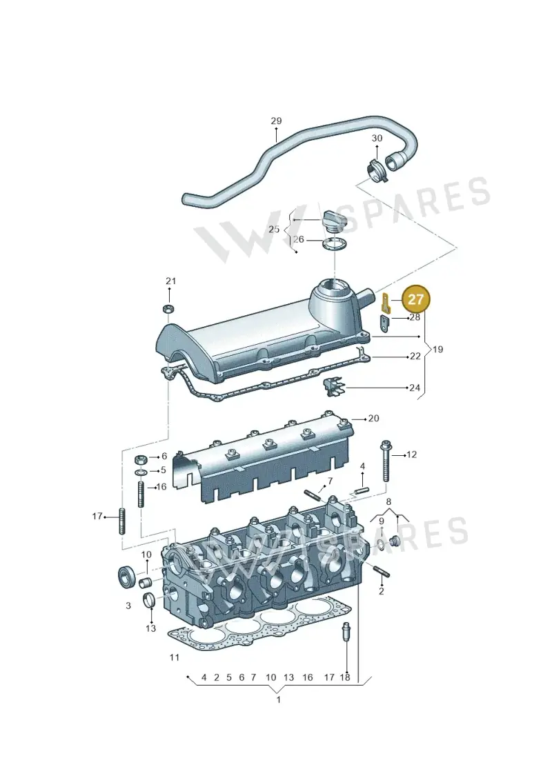 06A103733A — Volkswagen Jetta (2014-2017) diagram 244103300, position 27