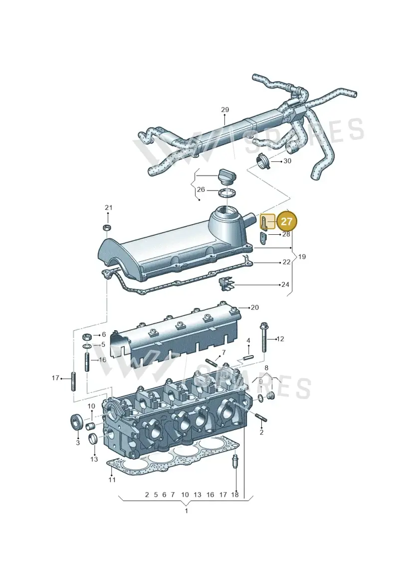 06A103733A — Volkswagen Transp. caravelle (2011-2015) diagram 410103350, position 27