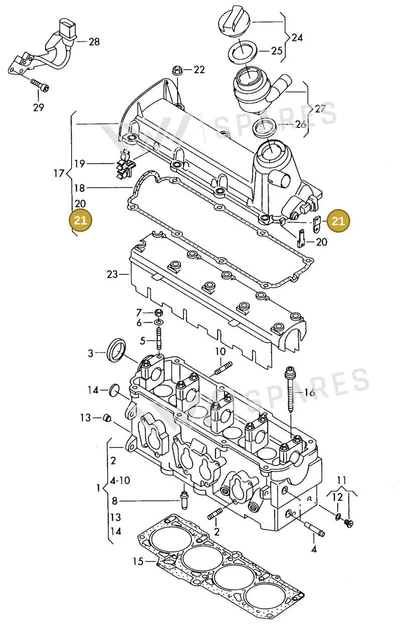 06A103733B — Volkswagen OTTO-IND.-MOT.         77> (1977-) diagram 421103420, position 21