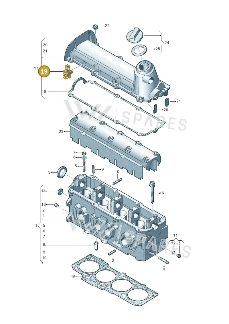 06A103733C — Volkswagen Jetta 2.0 (2015-2015) diagram 477103450, position 19