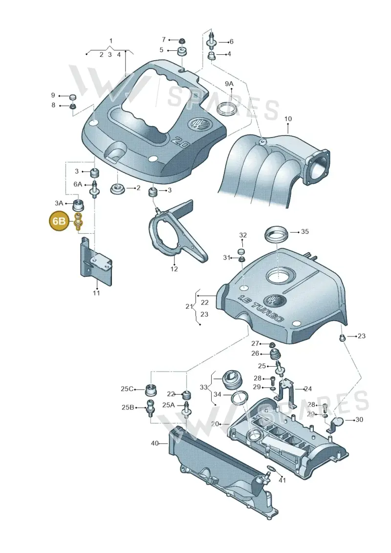06A103951 — Volkswagen JETTA                  06> (2006-) diagram 194103710, position 6B