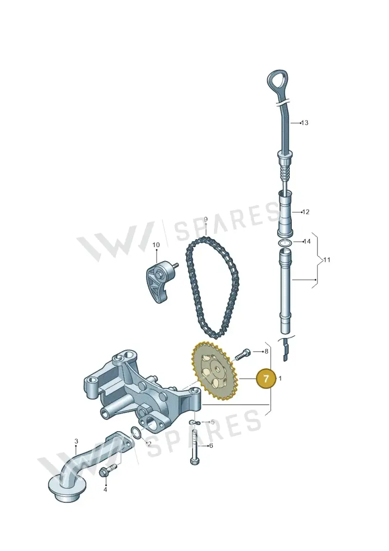 06A115121 — Volkswagen Jetta 2.0 (2015-2015) diagram 194115100, position 7