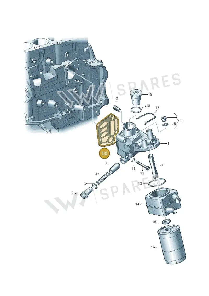 06A115441J — Volkswagen Jetta 2.0 (2015-2015) diagram 194115500, position 10