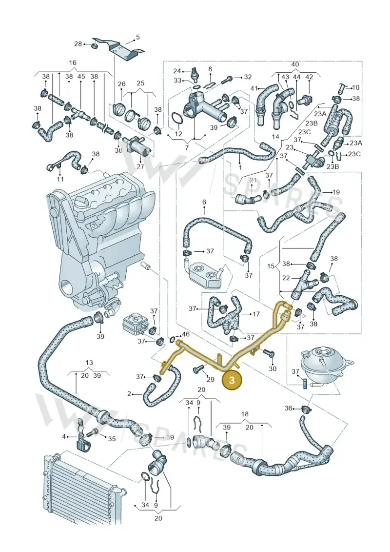 06A121065BA — Volkswagen Sharan (2008-2010) diagram 244121250, position 3
