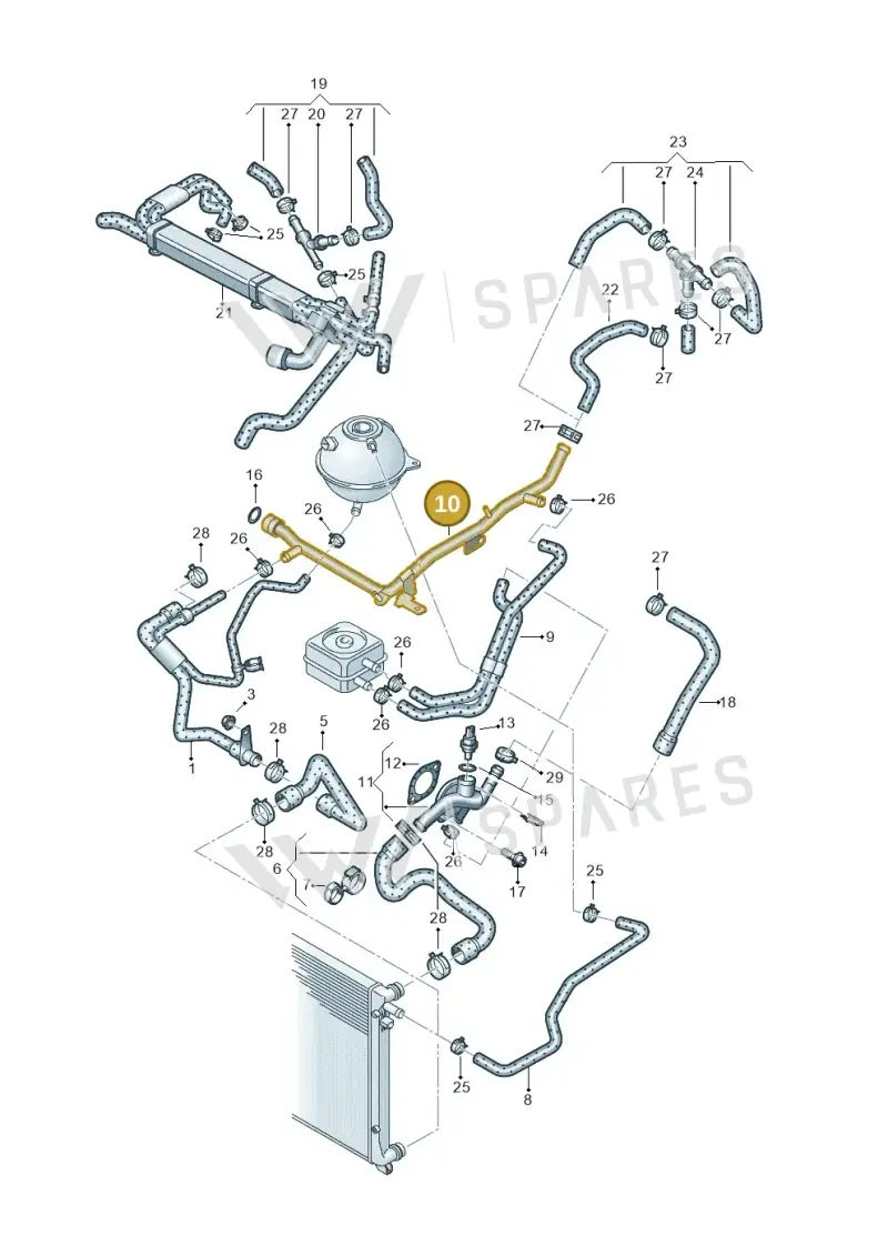 06A121065CC — Volkswagen Transp. caravelle (2008-2009) diagram 410121300, position 10