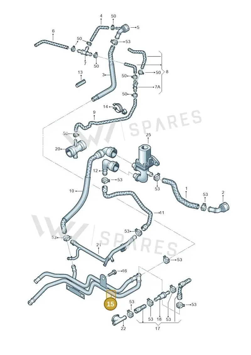 06A121151C — Volkswagen Golf Plus (2011-2014) diagram 650121210, position 15