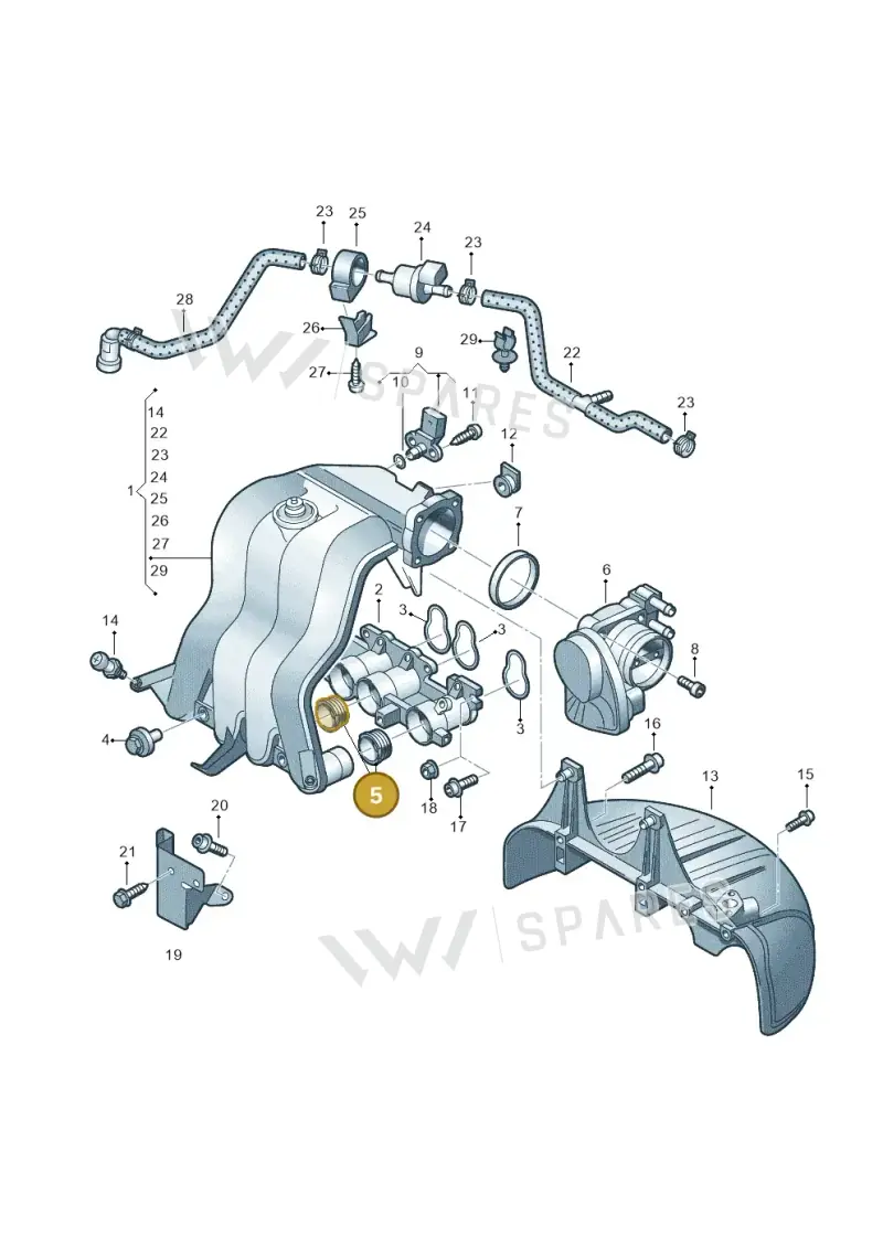 06A129717J — Volkswagen JETTA                  06> (2006-) diagram 625133280, position 5