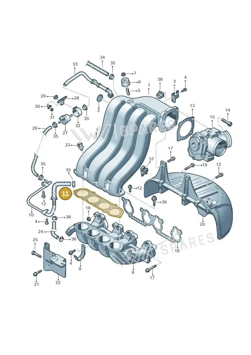 06A129717J — Volkswagen Polo (2008-2009) diagram 657133300, position 11