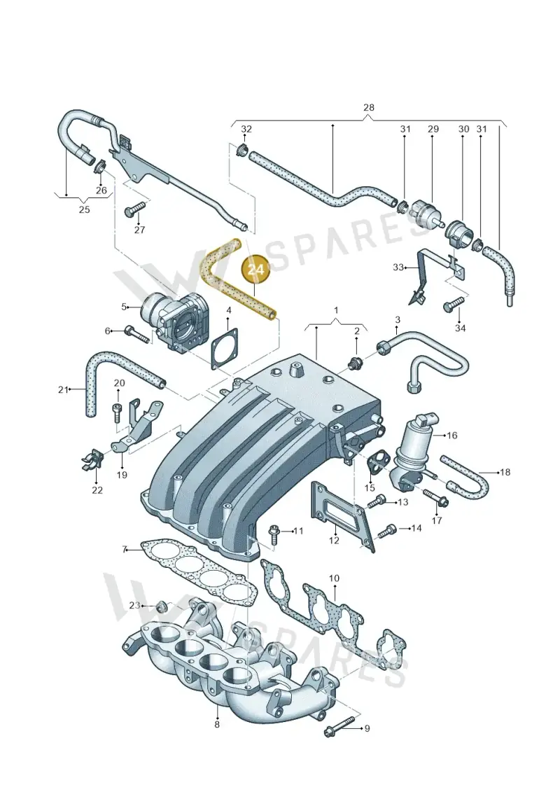06A131371R — Volkswagen Transp. caravelle (2011-2015) diagram 410133200, position 24