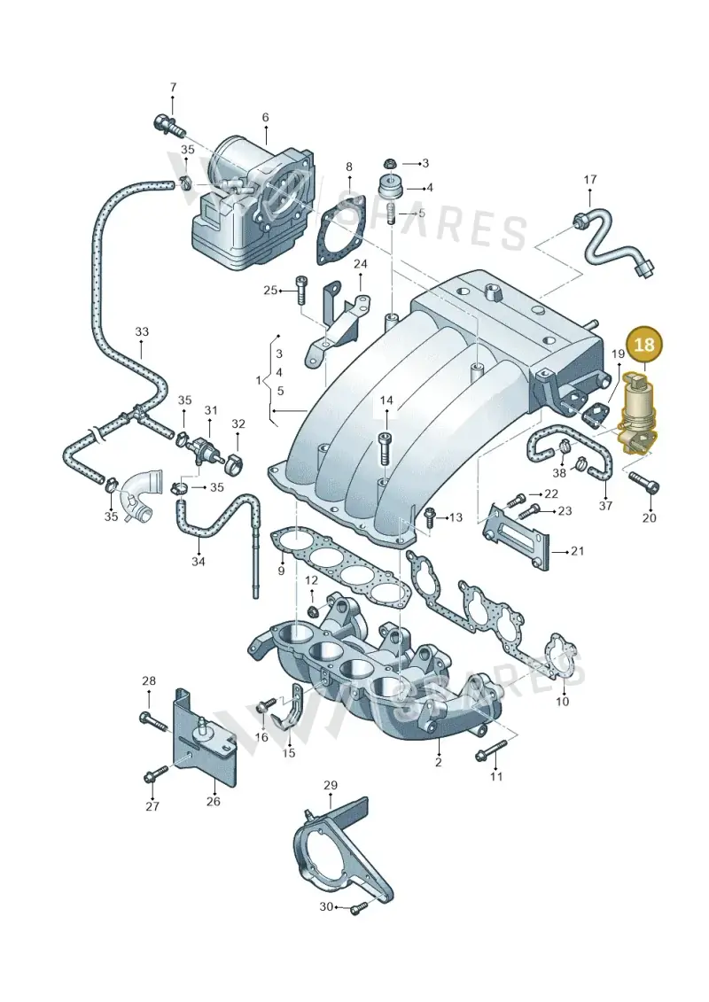 06A131501P — Volkswagen Sharan (2008-2010) diagram 244133100, position 18
