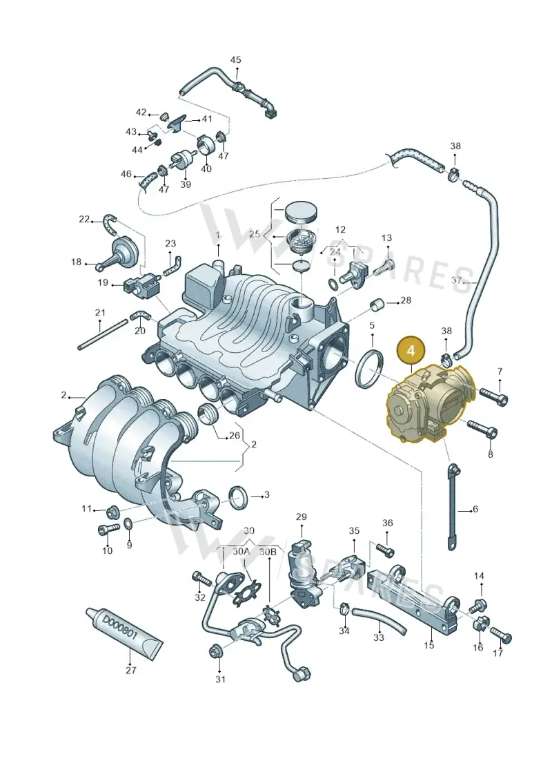 06A133062AB — Volkswagen New Beetle             06> (2005-) diagram 194133150, position 4