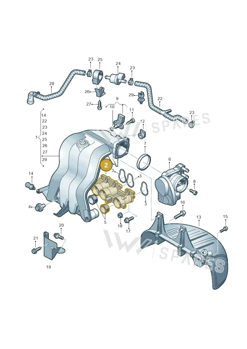 06A133206R — Volkswagen Jetta (2014-2017) diagram 625133280, position 2
