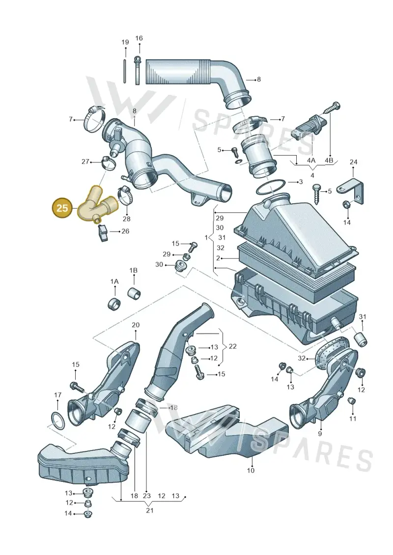 06A133240 — Volkswagen Jetta/Wagon (2002-2006) diagram 201129150, position 25