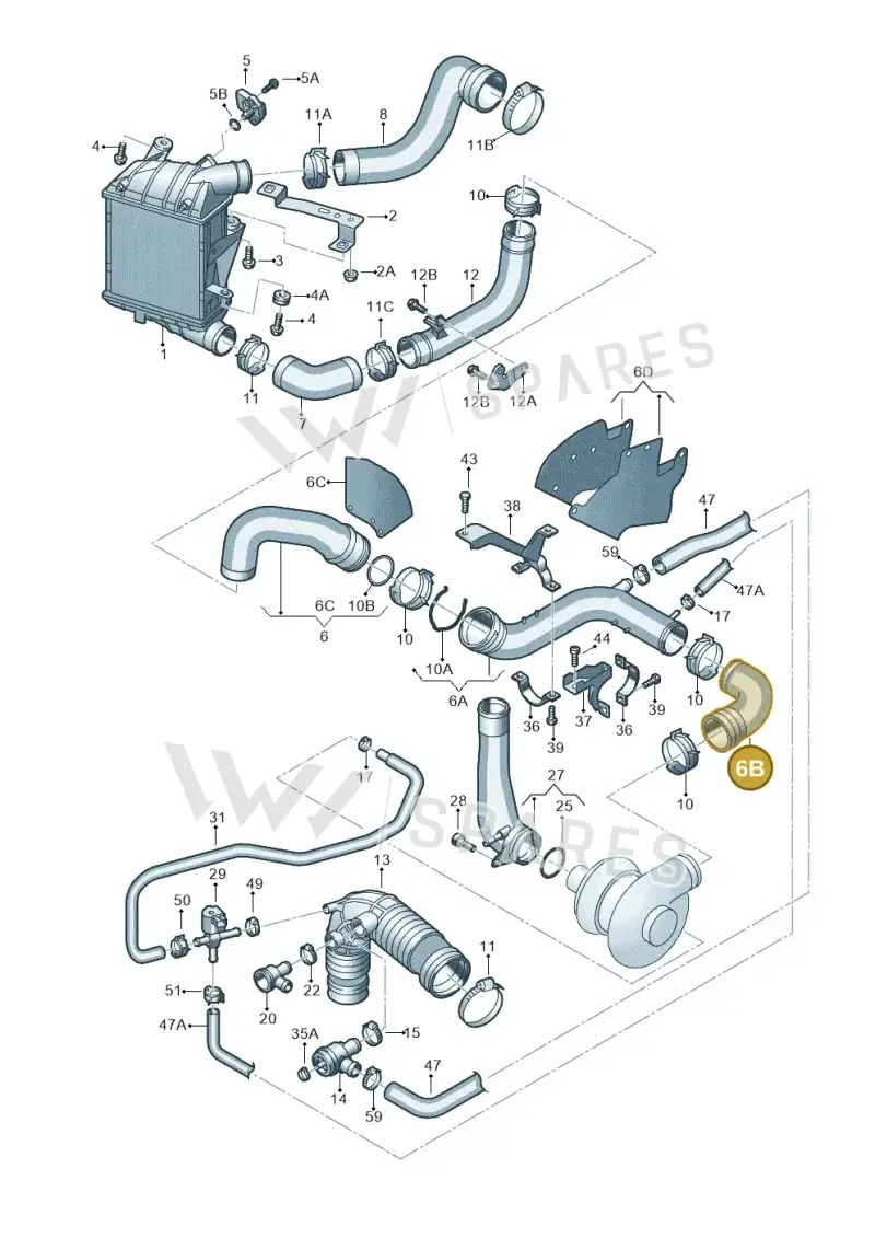 06A145832M — Volkswagen Polo (2008-2009) diagram 461145850, position 6B