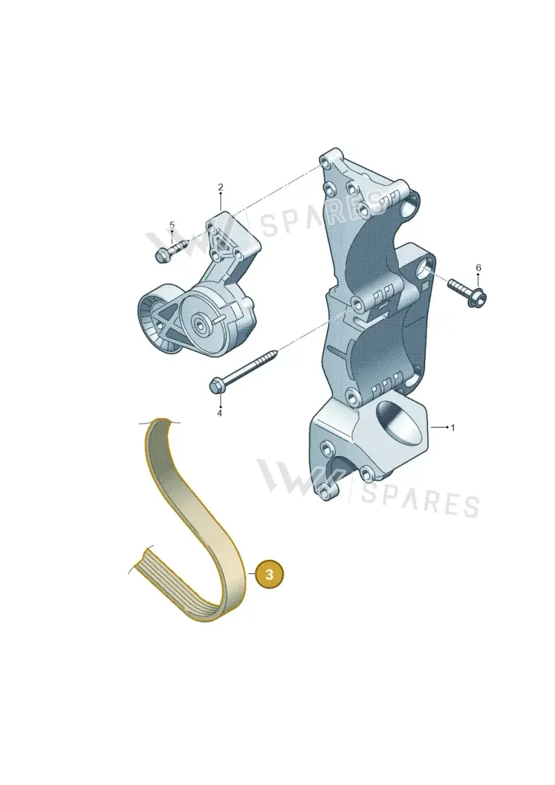 06A145933D — Volkswagen New Beetle Cabrio. (2003-2005) diagram 194903200, position 3