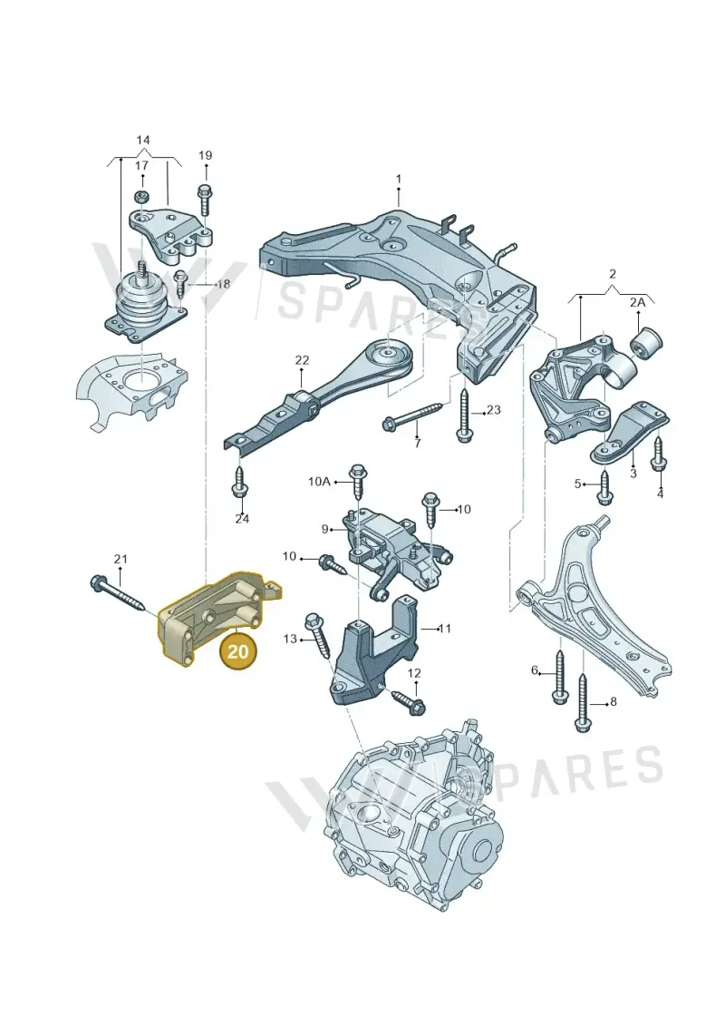 06A199207H — Volkswagen Polo (2008-2009) diagram 657199200, position 20