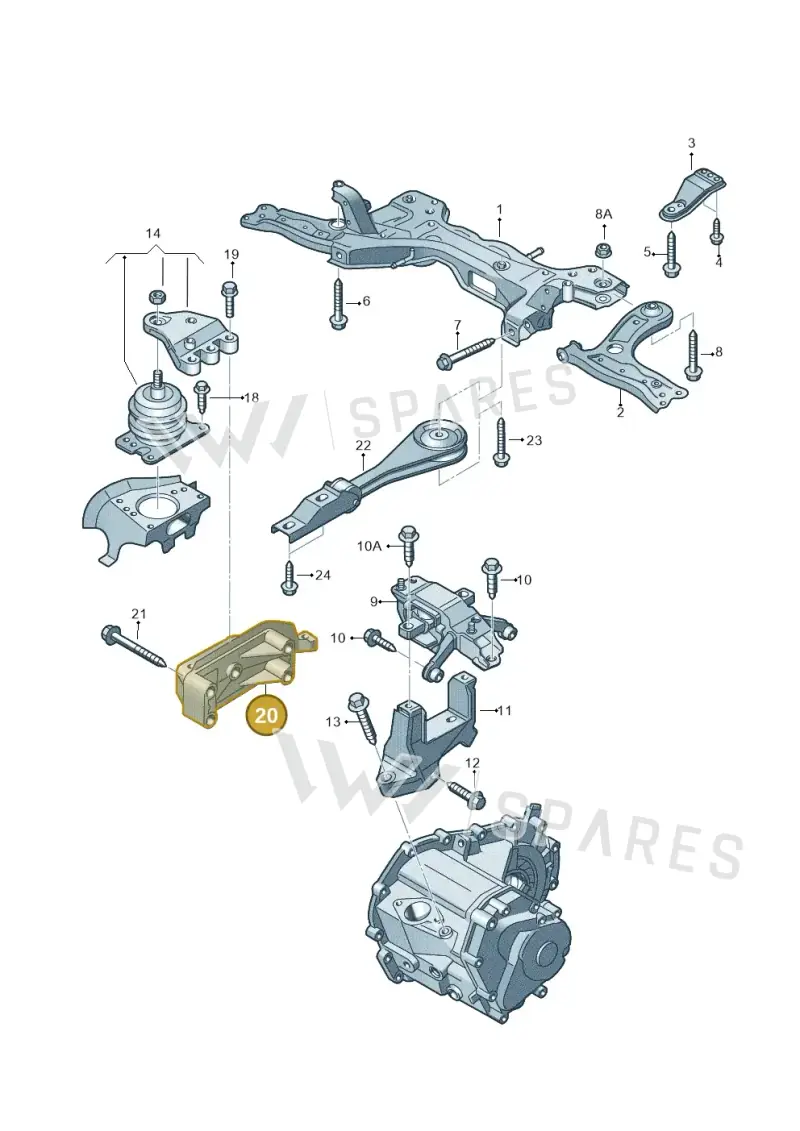 06A199207H — Volkswagen Polo (2008-2009) diagram 657199250, position 20
