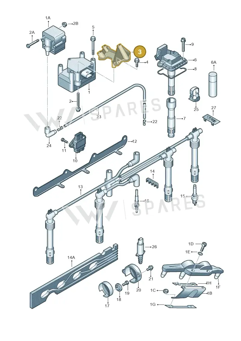06A903103 — Volkswagen Transp. caravelle (2009-2011) diagram 649905000, position 3