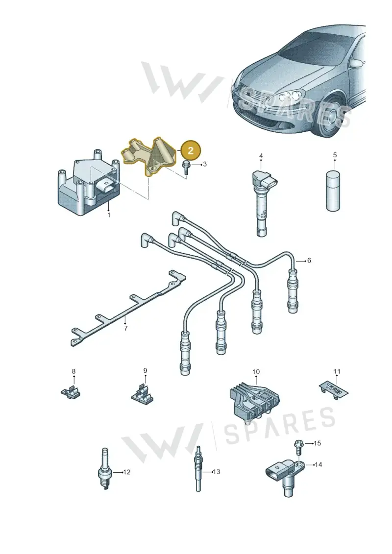 06A903103 — Volkswagen Golf Plus (2011-2014) diagram 729905000, position 2