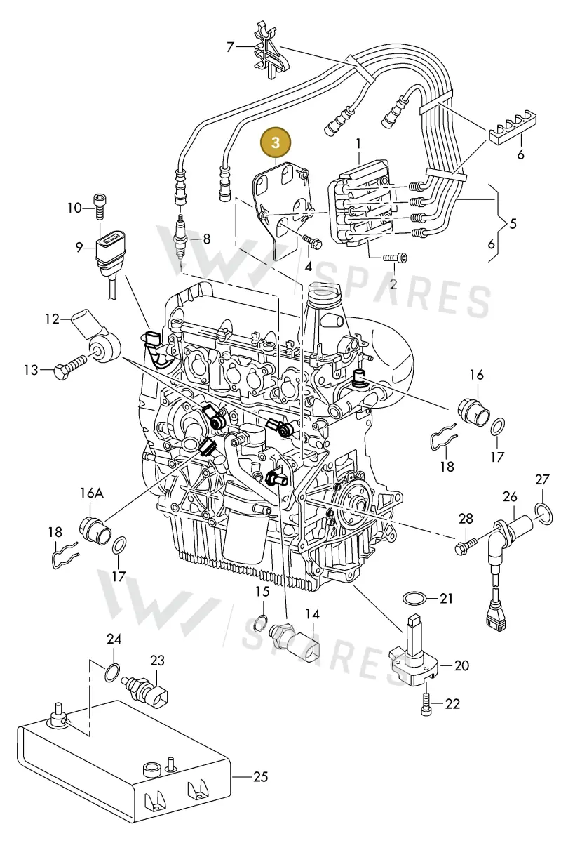 06A903103B — Volkswagen 2X2 platform diagram 982906010, position 3