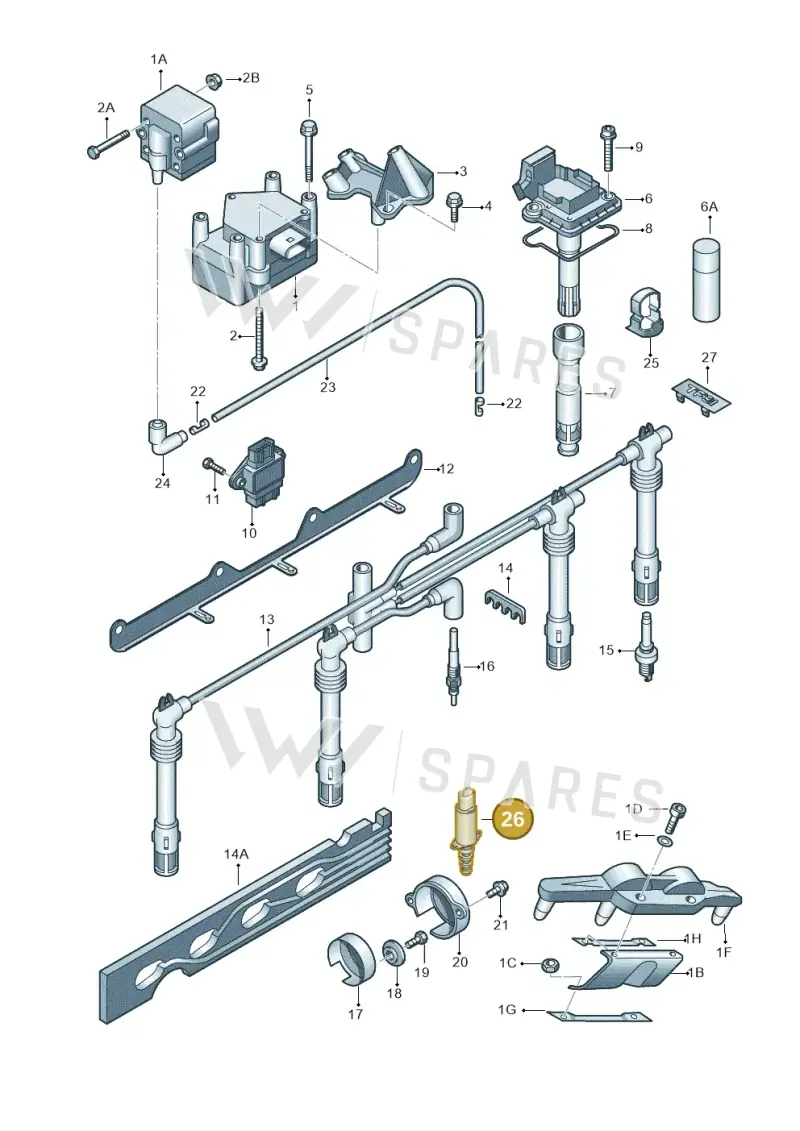 06A905161C — Volkswagen New Beetle (2001-2005) diagram 649905000, position 26