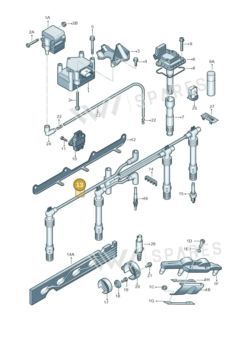 06A905430AC — Volkswagen Transp. caravelle (2009-2011) diagram 649905000, position 13