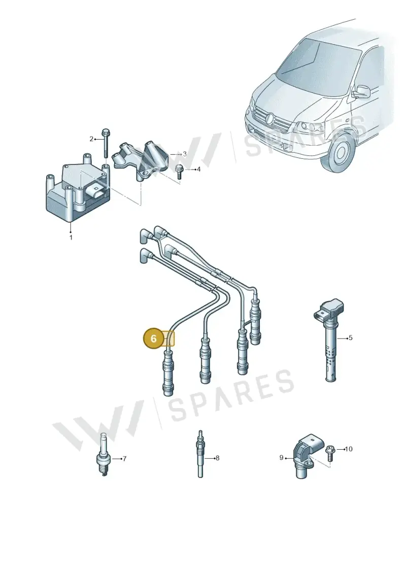 06A905430AC — Volkswagen Transp. caravelle (2011-2015) diagram 731905000, position 6