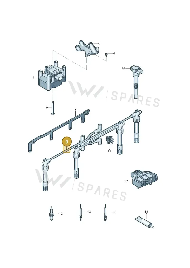 06A905430AE — Volkswagen Jetta (2014-2017) diagram 789905000, position 9