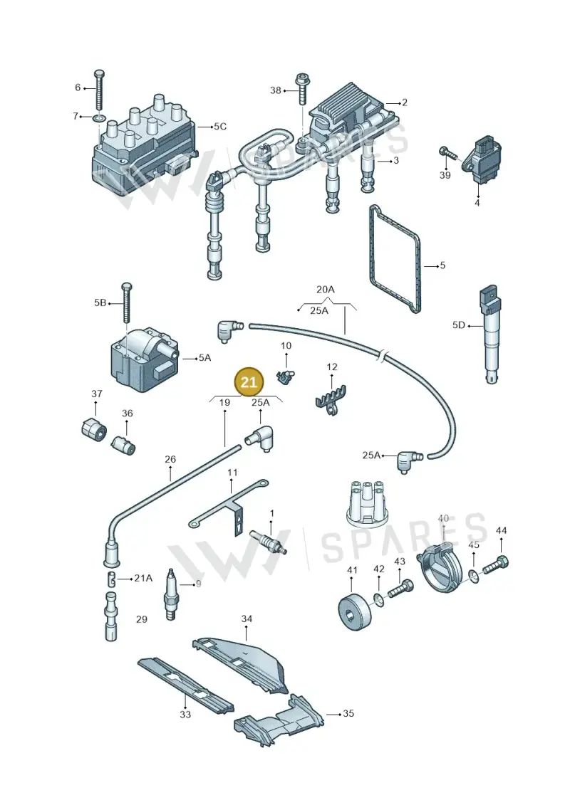 06A905430AF — Volkswagen Sharan (2008-2010) diagram 162905100, position 21