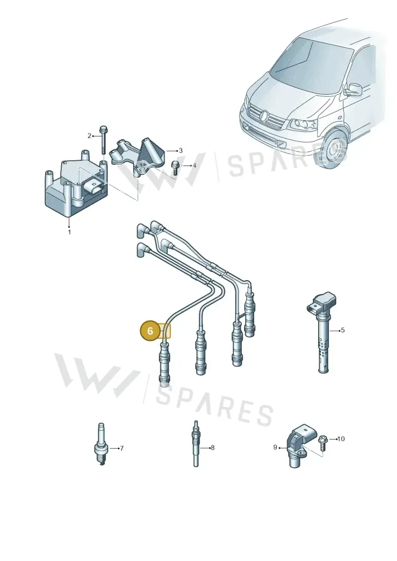 06A905430AF — Volkswagen Transp. caravelle (2011-2015) diagram 731905000, position 6