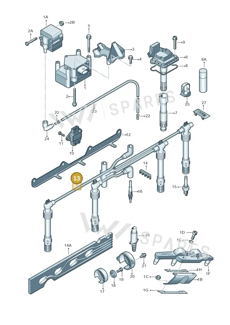 06A905430AM — Volkswagen Touran 1.9 (2008-2010) diagram 649905000, position 13