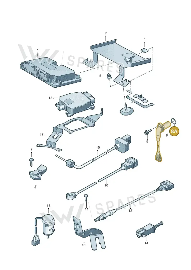 06A906445 — Volkswagen New Beetle Cabrio. (2003-2005) diagram 194906000, position 8A