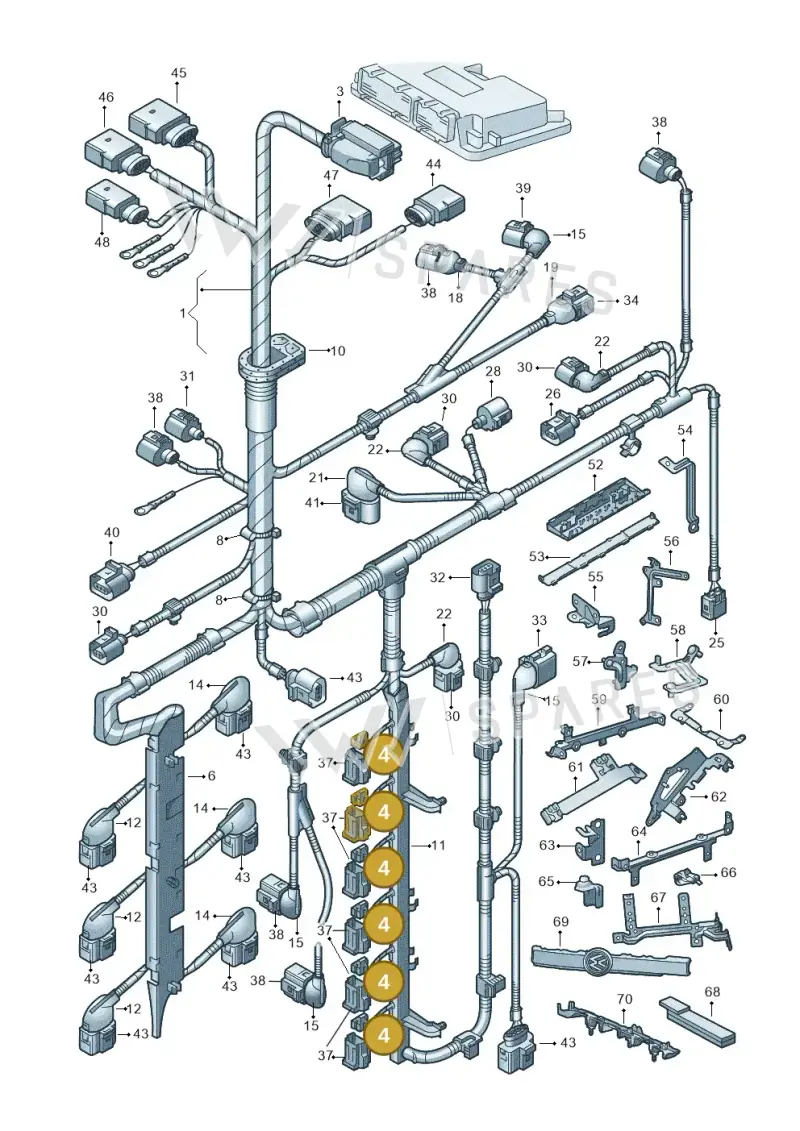 06A906732 — Volkswagen Phaeton 4motion (2010-2016) diagram 258971060, position 4