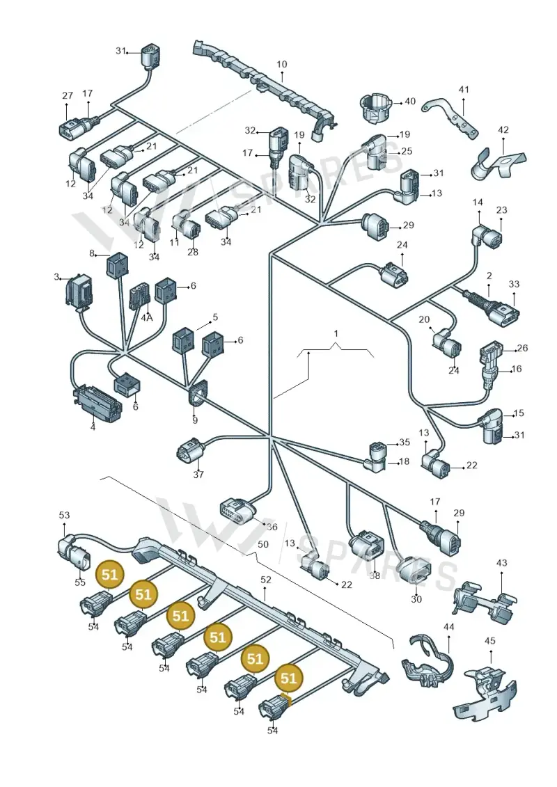 06A906732 — Volkswagen Transp. caravelle (2008-2009) diagram 410971120, position 51