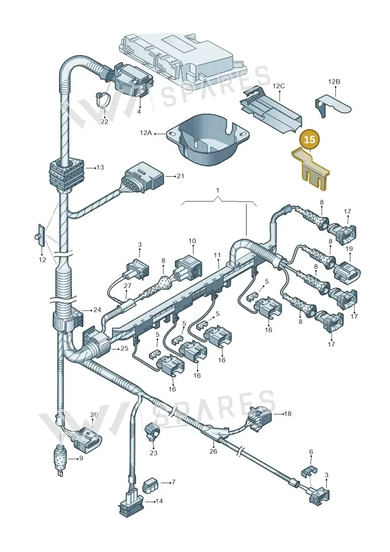 06A971502J — Volkswagen BORA-GP-FAW            07> (2006-) diagram 194971050, position 15