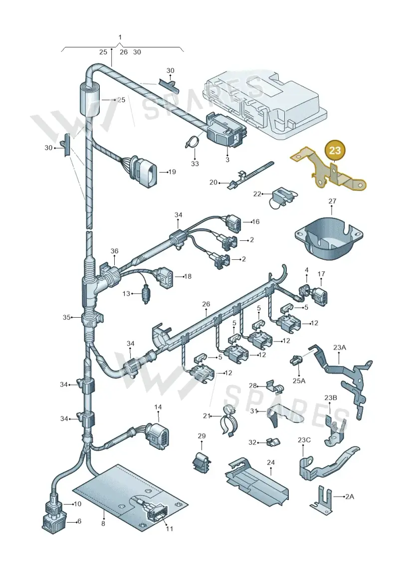 06A971502J — Skoda OCTAVIA/COMBI/4X4 (1996-2000) diagram 203971160, position 23