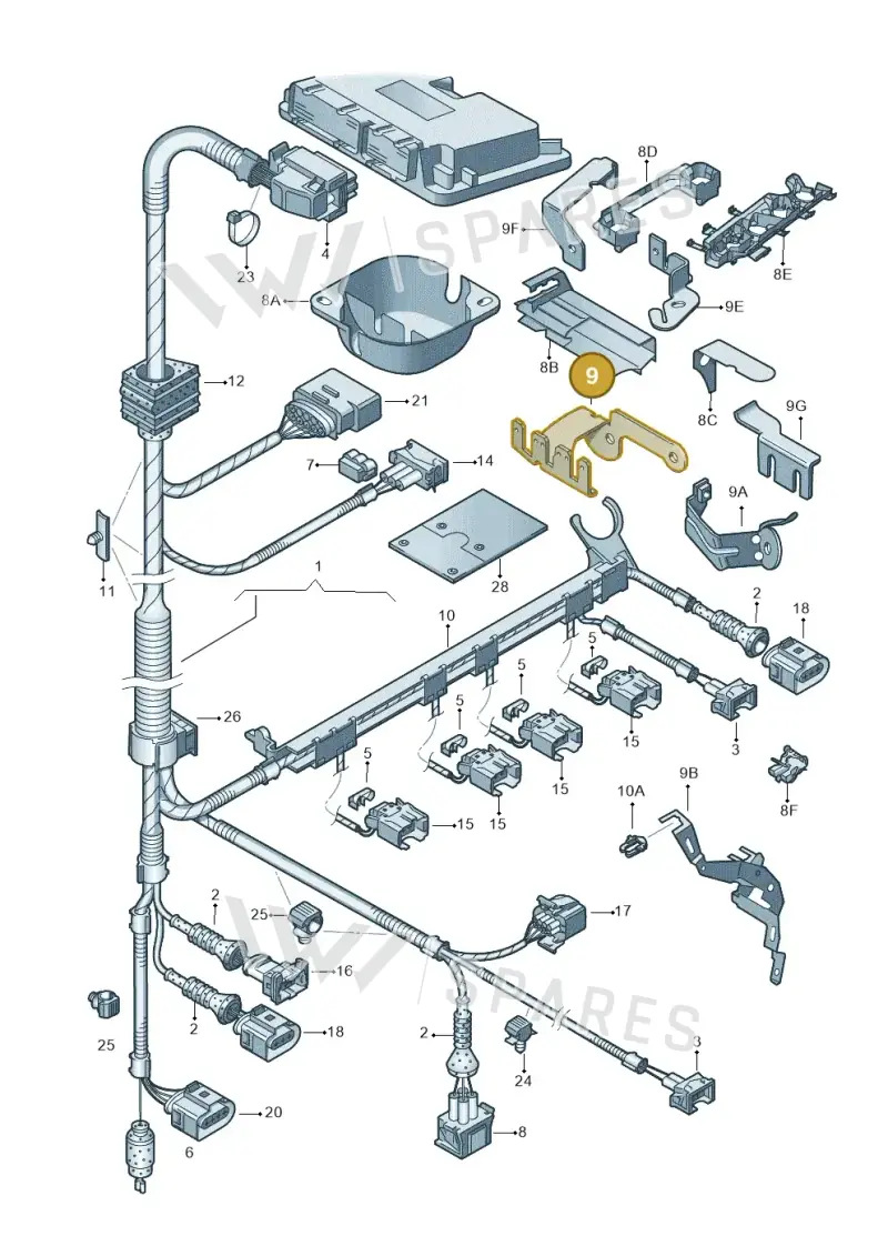 06A971804H — Volkswagen New Beetle             06> (2005-) diagram 203971020, position 9