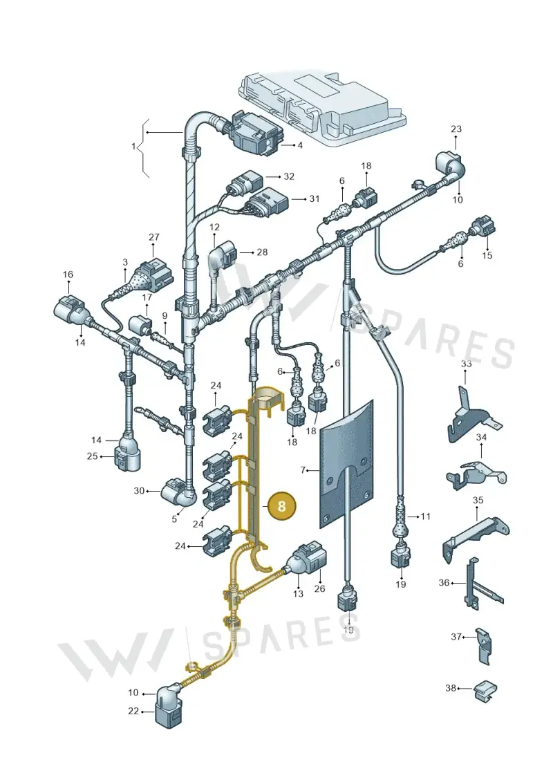 06A971824D — Volkswagen Sharan (2008-2010) diagram 245971050, position 8