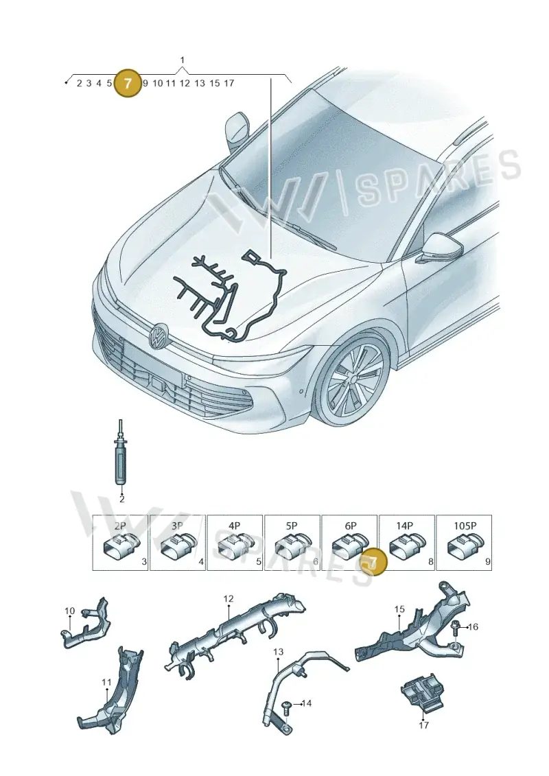 06A971921C — Volkswagen Passat estate (2023-) diagram 3j0971285, position 7