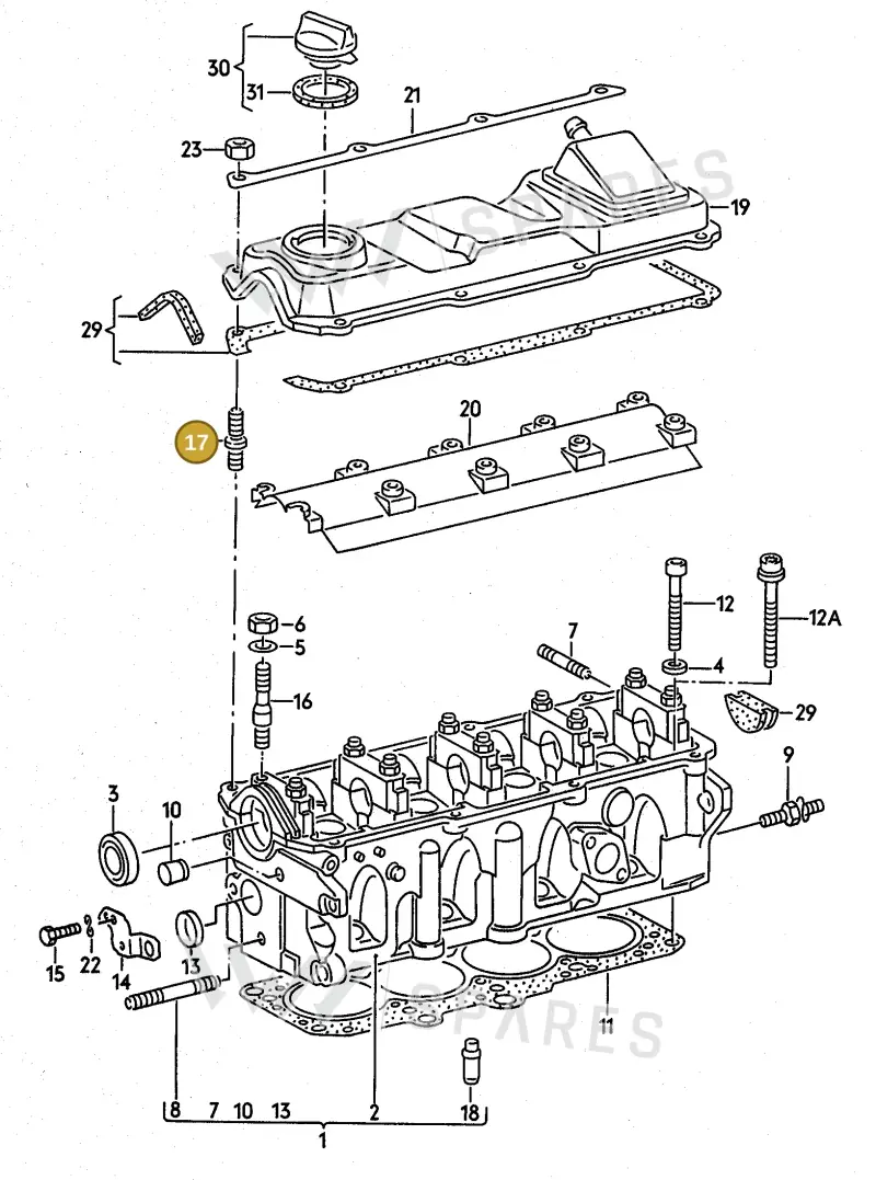 06B103831H — Volkswagen JETTA (FAW)            91> (1991-) diagram 084005000, position 17