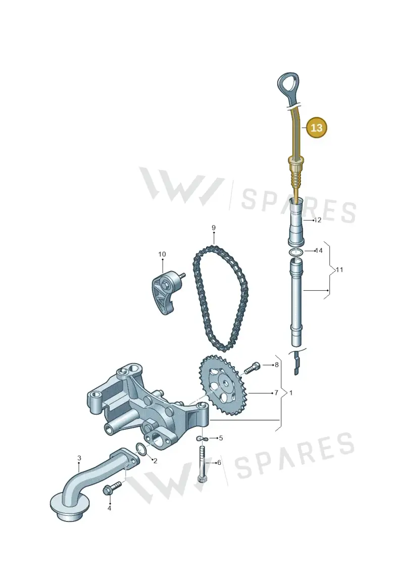 06B115611R — Volkswagen Jetta (2014-2017) diagram 194115100, position 13