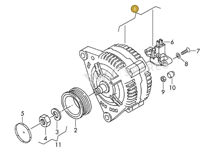 06B903018SX — Volkswagen DIES.-IND.-MOT.1,9>2,0 (1990-2007) diagram 425903000, position 1